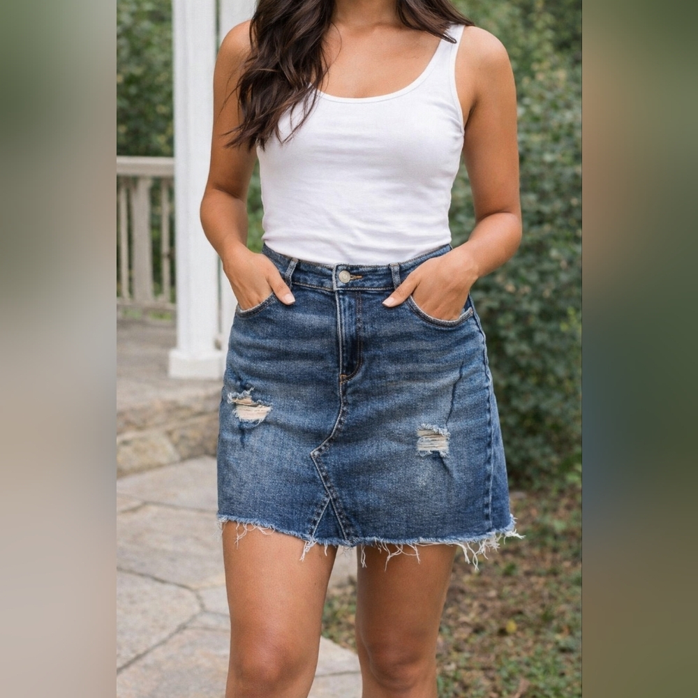 Maurice Blue Denim Skirt